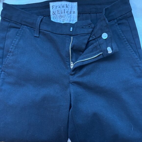 Frank & Eileen Wicklow Italian Performance Twill Chino Pants in Black SZ 4 - Picture 1 of 5